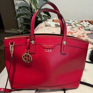 Henri Bendel Red tote with crossbody strap!